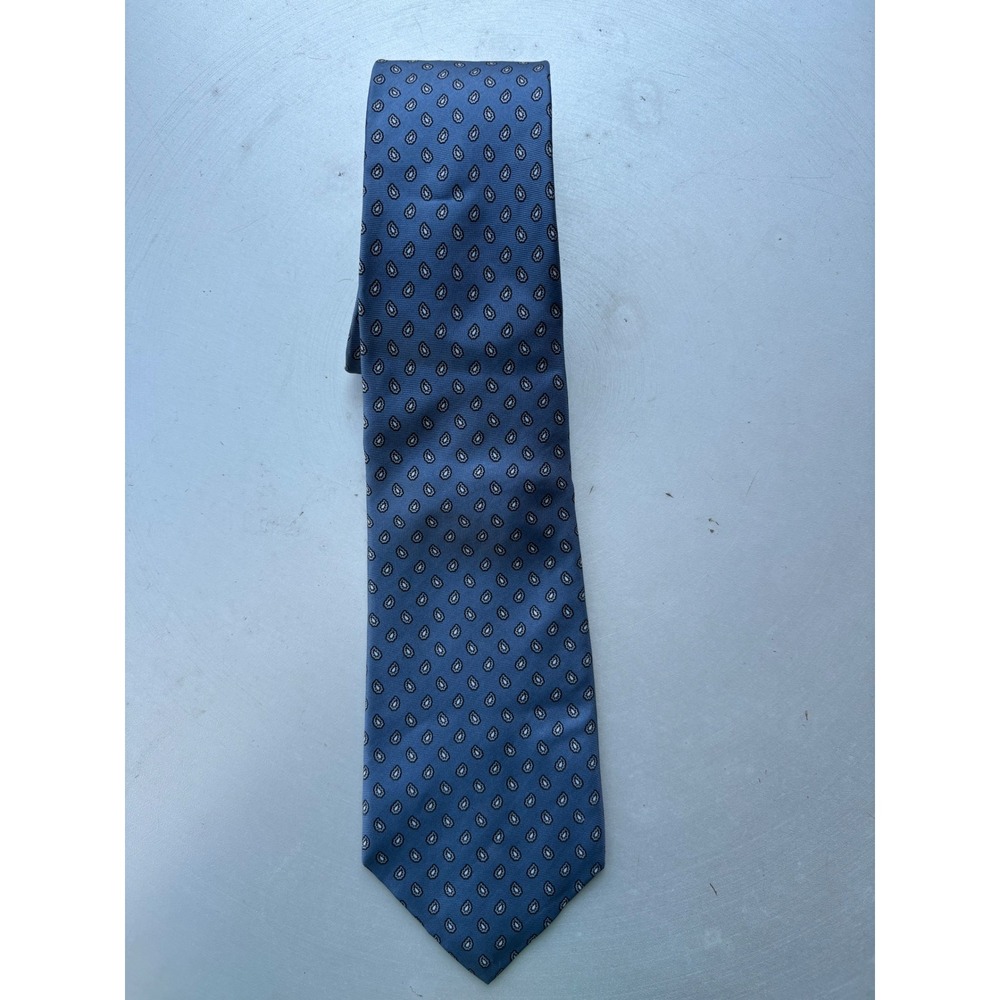 Jos‎ A Bank Mens Blue Mini Paisley Silk Necktie Classic Teardrop Pattern Tie